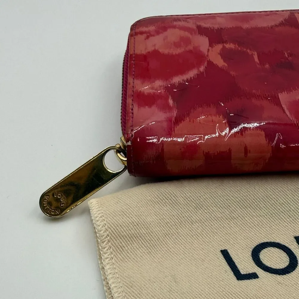 Louis Vuitton Vernis Zippy Wallet Red Patent Leather Monogram